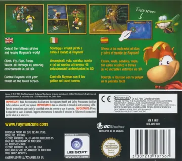 Rayman DS (Europe) (En,Fr,De,Es,It) box cover back